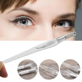 

Transparent/Black Microblading Pen Manual 3D Eyebrow Tattoo Machine Permanent Makeup Lip Tattoo Manual Pen Needle Blade