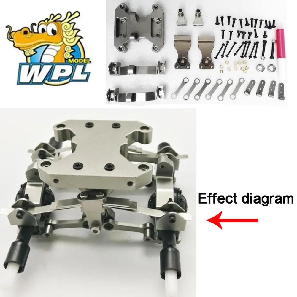 Koop LeadingStar 116 Metalen Chassis Accessoires DIY Upgrade Gemodificeerde Metalen Onderdelen voor WPL B16 B36 Ural Truck RC AUTO