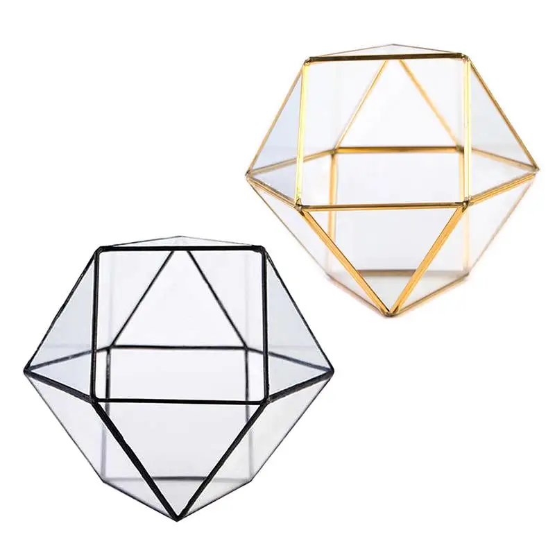 

Glass Flower Room Cutting Geometric Diamond Large Side Cover Succulent Moss Micro Landscape Everlasting Display Flower Box