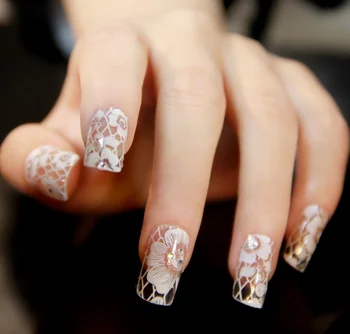 

500pcs White Lace Art Nail Sticker Decals Summer style makeup gel polish beauty tools french manicure fashion