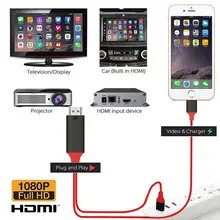 Горячая для iPhone экран к ТВ Кабель HDMI 1080p адаптер IOS USB зарядное устройство конвертер