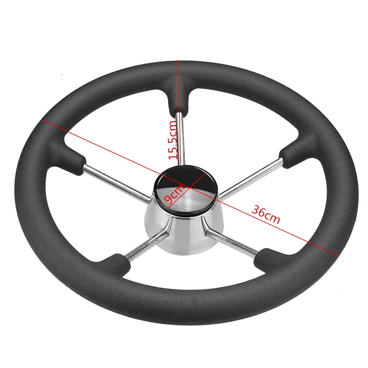 13-1/2 дюймов 316 нержавеющая сталь 5 спиц черный пенопластовый захват рулевое колесо Разрушитель 1,91 см вал для морской лодки Аксессуары