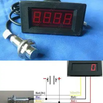 

Digital LED Punch Tachometer RPM Speed Panel Meter 4 digit 9999RPM Tacho Gauge + Hall Proximity Sensor + magnet 12v 24v car