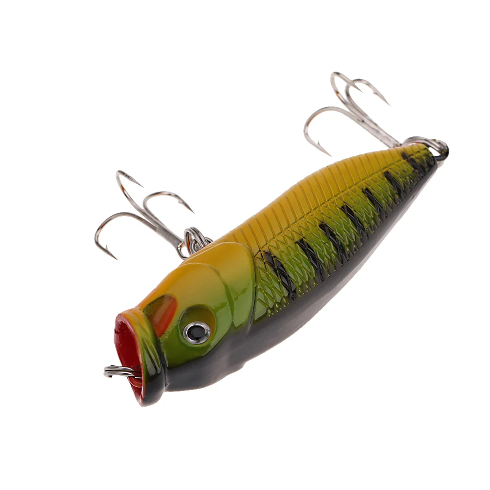 7cm 8.8g Popper Fishing Lure Hard Bait with Treble Hooks Carp Fishing Isca Artificial Fly