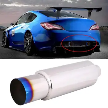 

2.5 inch Inlet 4inch Burn Tip N1 Style Stainless Steel Muffler Car Rear Exhaust Pipe Tail Muffler Pipes