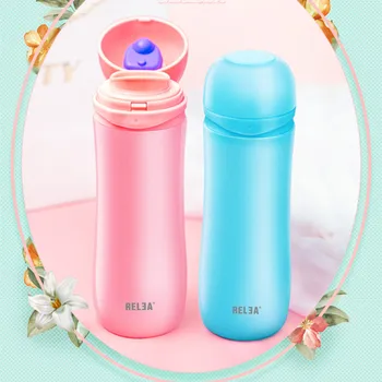 

Colorful Women Double Wall Vacuum Thermo Mug For Coffee Tea Milk Kids Travel Stainless Steel Insulated Thermos Bottle Thermocup