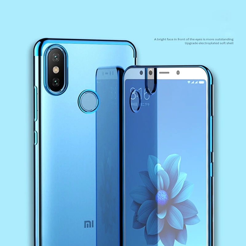 

Shockproof Plating Clear Phone Case For Xiaomi Mi A1 A2 Lite Mix2S 8SE Soft TPU Lightweight Cover For Xiaomi Note 3 Max 3 DYee