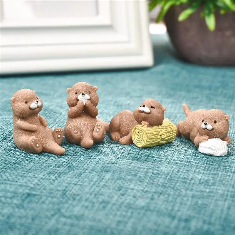 2 шт./компл. Искусственный Коричневый выдра фигурка животное модель дома