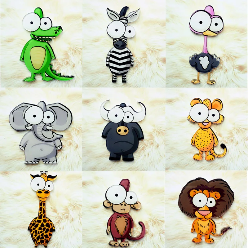 

LNRRABC Cartoon Animal Cute Brooch Pin Clothing Monkey Lion Acrylic Backpack 1PC Hat Decor For Woman Men