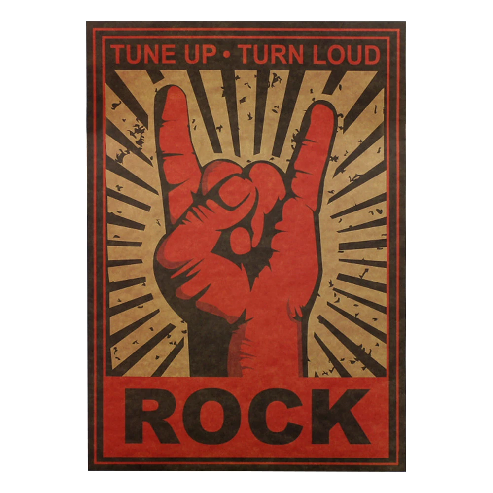 

1PC Posters And Prints Rock Vintage Poster Old Band Retro Poster Decorative Painting Wall Sticker Home Decor