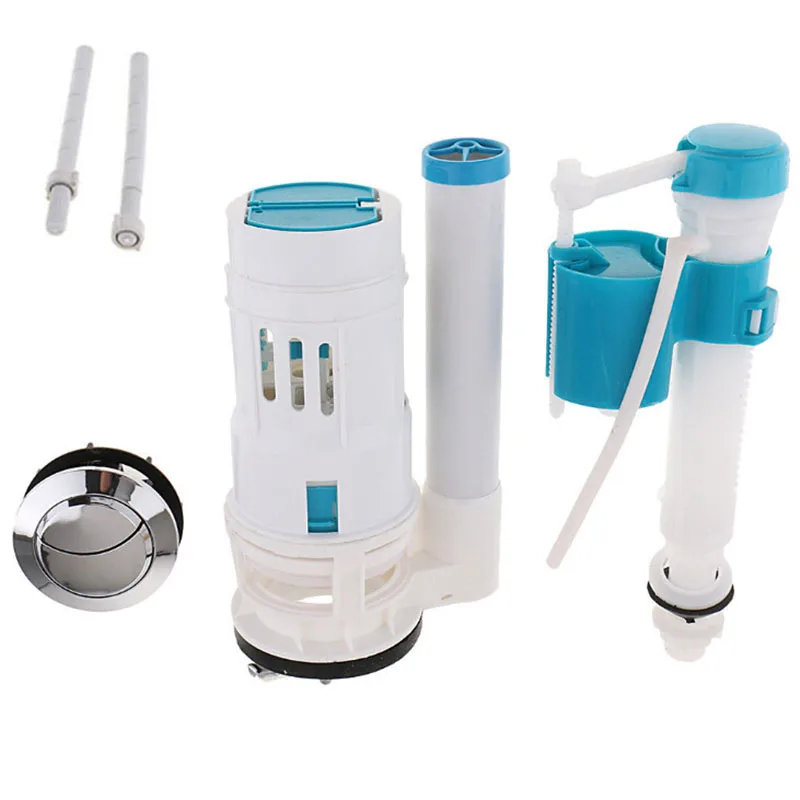 

Adjustable Toilet Tank Cistern Inlet Drain Valve Universal Dual Flush Button Kit
