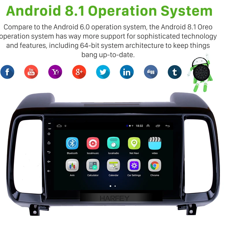 Top Harfey 9" Android 8.1 Car Stereo for 2018 Hyundai IX35 GPS Navi Mirror Link car multimedia player Bluetooth 3G WIFI Digital TV 1