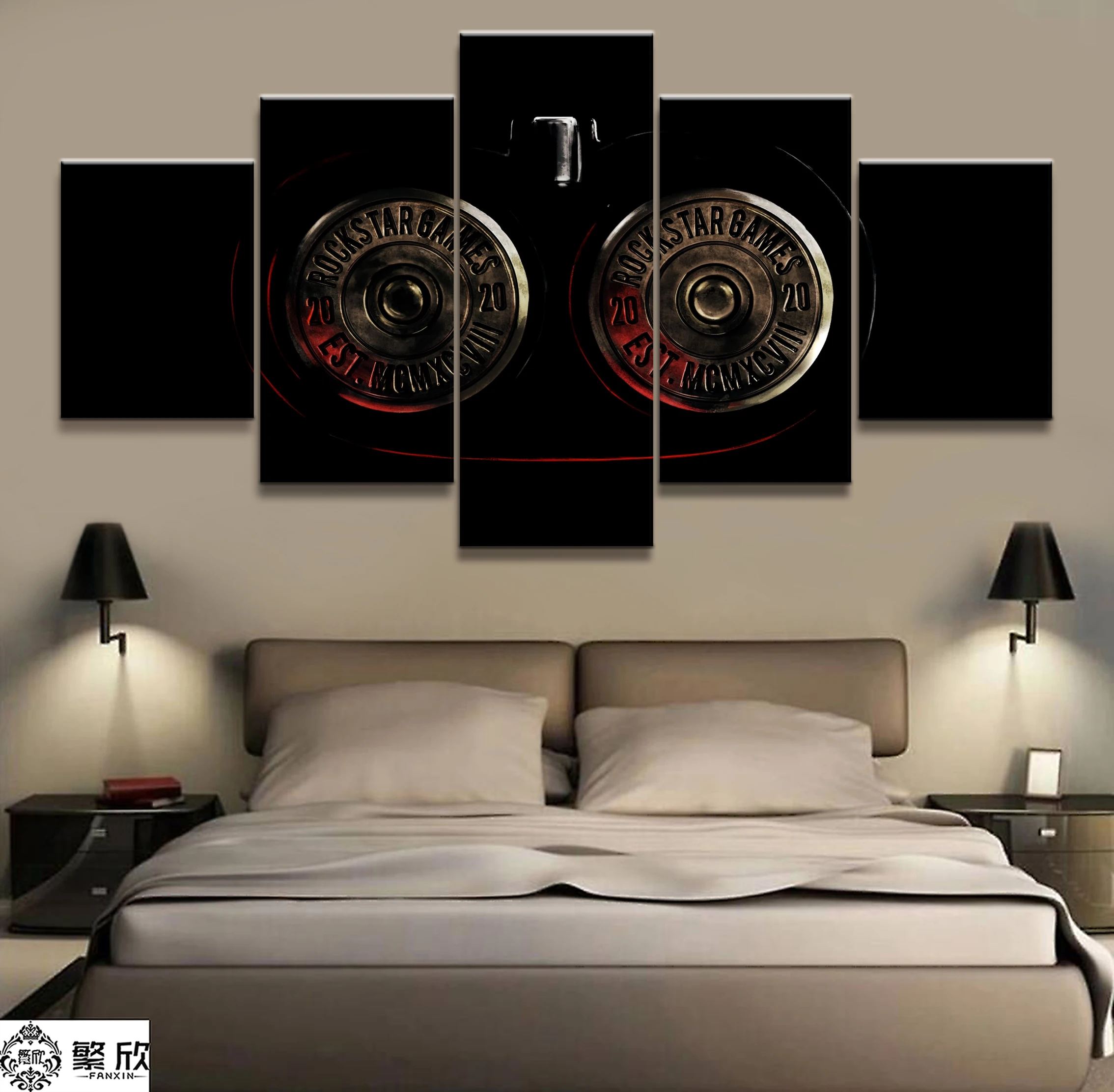 

5 Piece Canvas Poster Video Games Red Dead Redemption 2 Arthur Morgan Gutch's Gang Western Game Wall Painting Home Decor