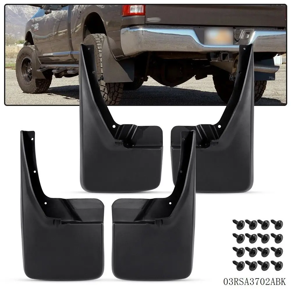 

4pcs 100% Brand New And High Quality Plastic Splash Guards Mud Flaps Kits Front & Rear For 09-16 D/odge Ram 1500 2500