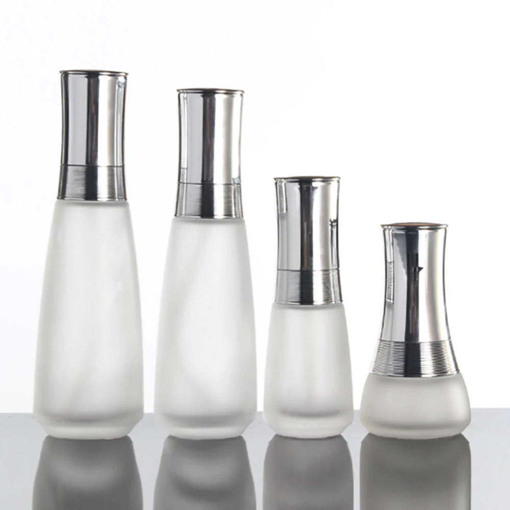 

Empty serum 30ml frosted glass pump bottle for personal skin care packaging