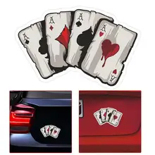 Four A Poker Graphic Car Sticker Motorcycle Auto Styling Reflective Decal Creative Car Stickers Card Pattern