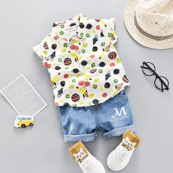 

Summer Baby Boys Girls Clothes Infant Cartoon Printing shirt Shorts 2pcs/Sets Toddler Fashion Cotton Clothing Kids Tracksuits