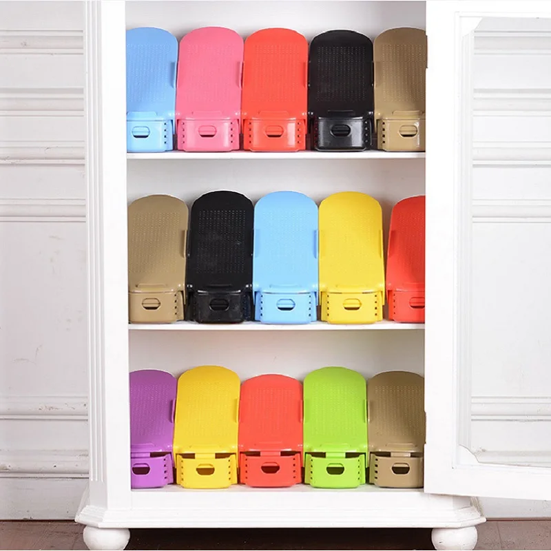 

Shoe Rack Storage Shoes Organizer Modern Double Shoebox Cabinet Stand Plastic Shelf Save Storage Shoes cabinet for Living Room