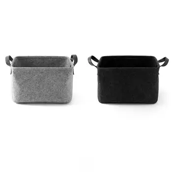 

Grey Felt Cloth Storage Basket for Baby Toys Laundry Basket Flodable Washing Clothes Storage Box Home Sundries Organizer