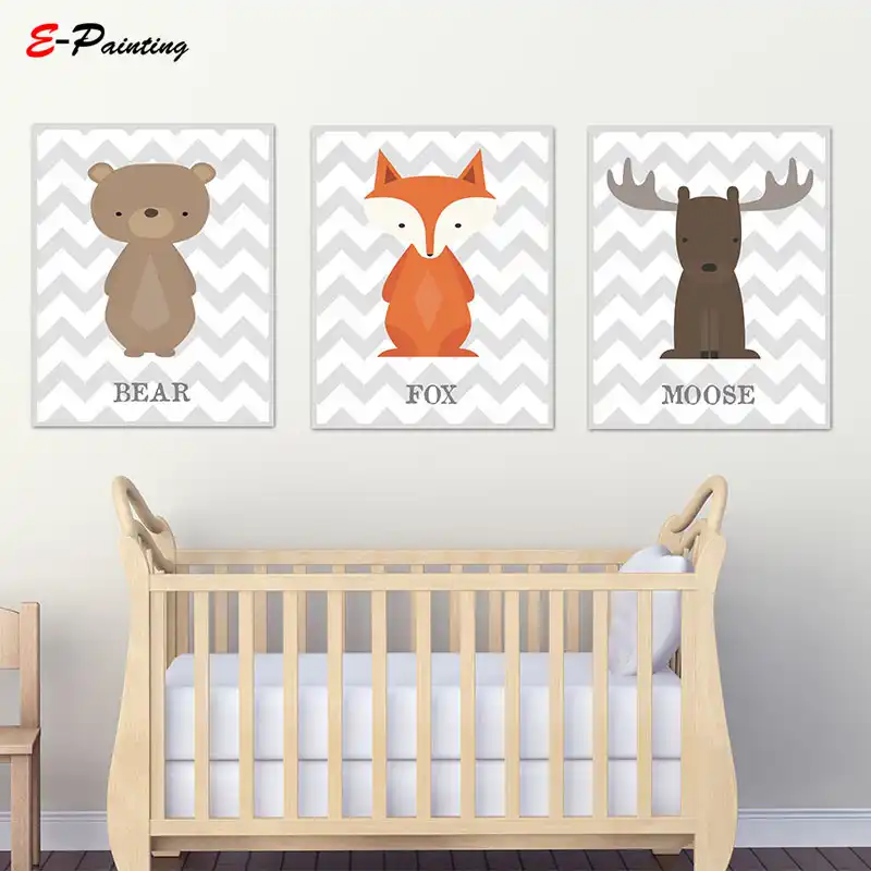 Woodland Nursery Decor Wall Art Prints Brown Moose Cute Baby Animal Canvas Painting Poster Kid Bedroom Picture Woodland Nursery Decor Wall Art Prints Brown Moose Cute Baby Animal Canvas Painting Poster Kid Bedroom Picture