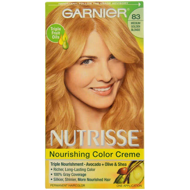 Garnier Nutrisse Permanent Haircolor, 83 Medium Golden Blonde Cream ...