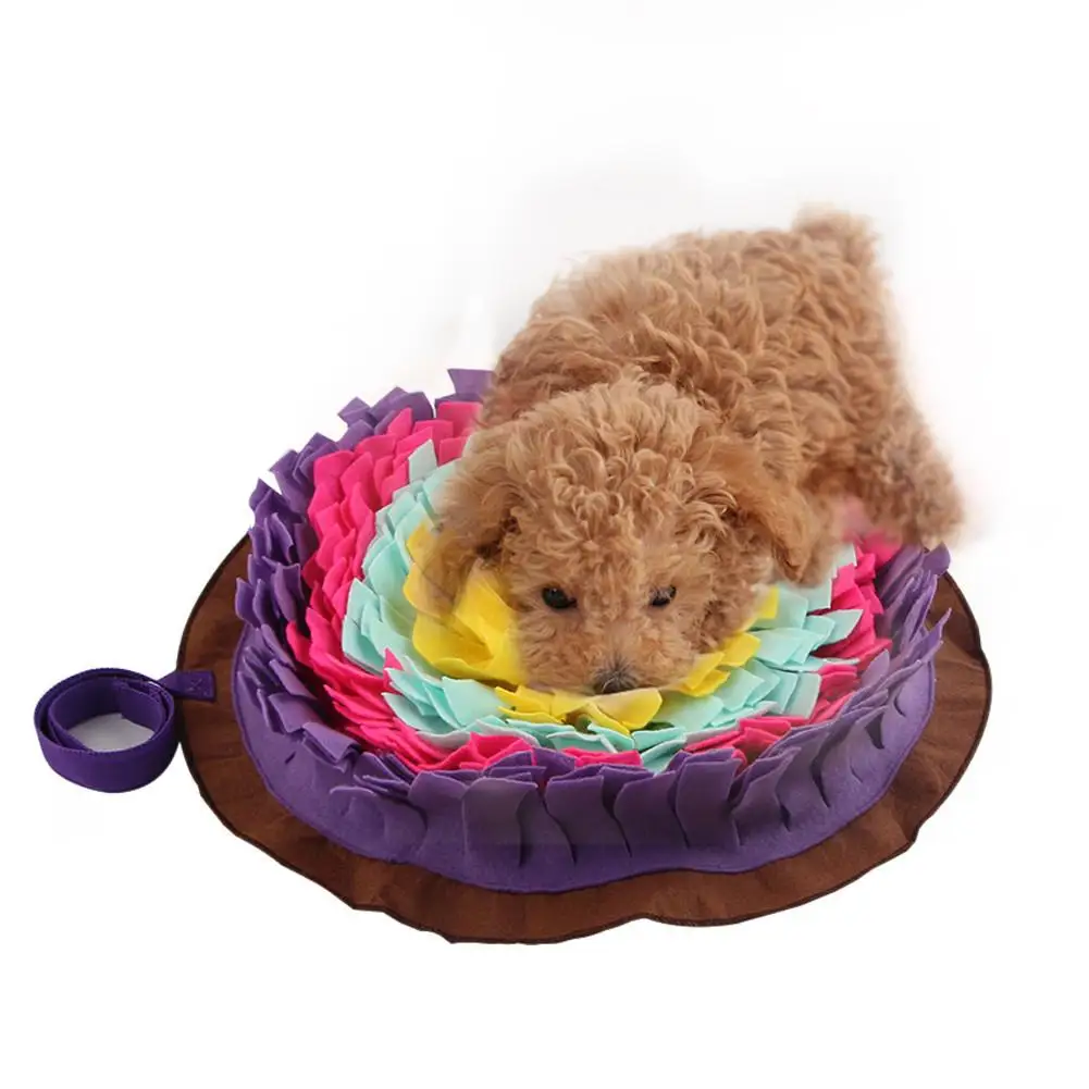 Large Flowers Dog Snuffle Feeding Mat Washable Training Piecing Blanket Pet Playing Toy Encourages Natural Foraging Skills Mat