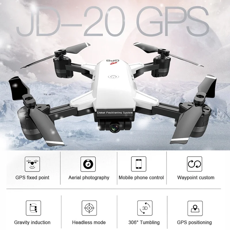  JDRC JD-20G JD20G GPS Dynamic Follow WiFi FPV With 1080P HD Camera Foldable RC Drone Quadcopter RTF