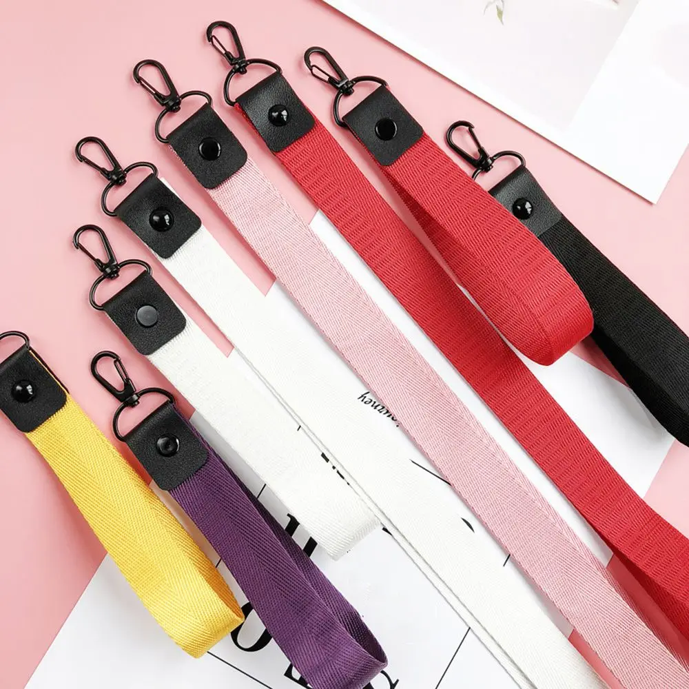 

2pcs Pure Color Lanyards Id Badge Holder for Keys ID Card Mobile Phone Card Holder Phone Hang Rope Key Ring Badge Reel