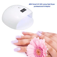48 Вт умная УФ светодиодный лампа для ногтей сушилка для гелей лак с датчиком Professional Гель-леча лампочка для машинки для ногтей и ногтей гели для ногтей
