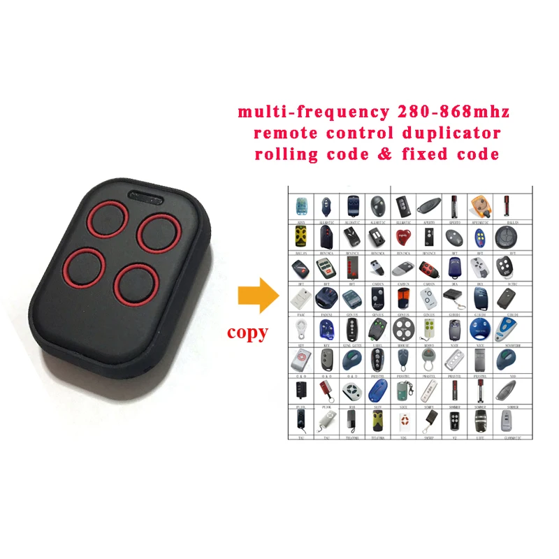 

1pcs Auto scan Multi frequency 280-868mhz Universal remote control duplicator/garage command/gate remote controller rolling code