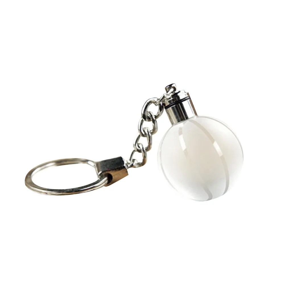 

LED Keychain 3D Crystal Key Chain Basketball Globe Key Ring Gift Decor