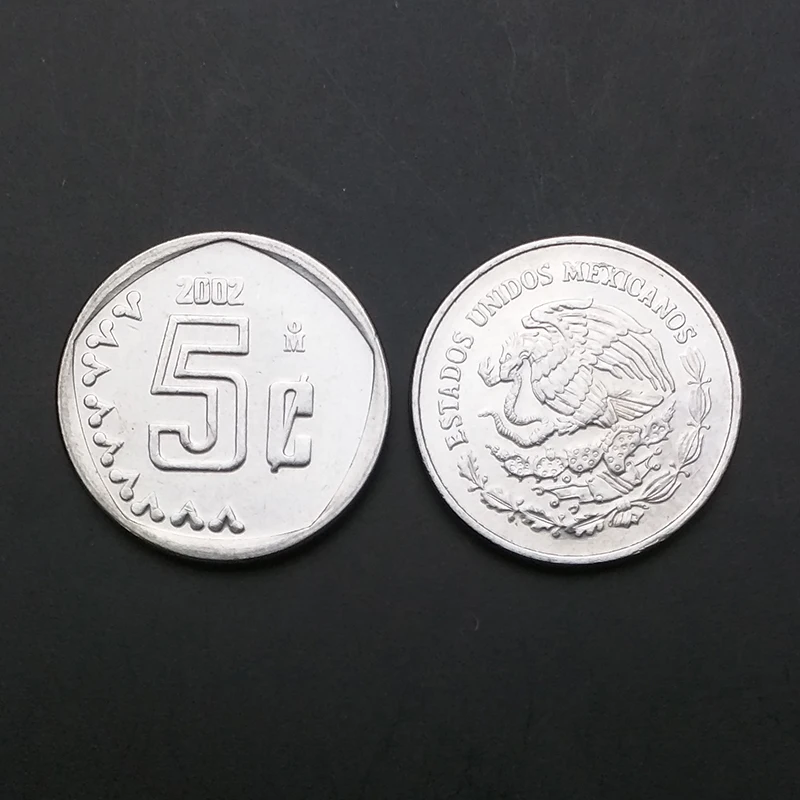 Мексиканская монета 5 центов коллекционные вещи подарок UNC нераспространенная KM