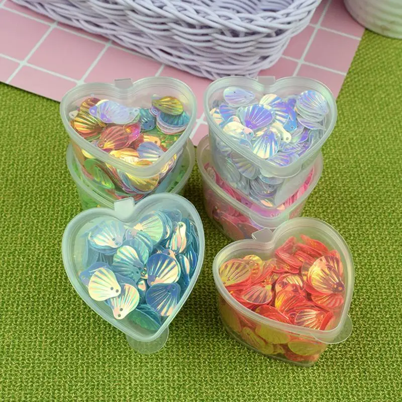 24pcs Plasticine Container Heart shaped Box with Lid Transparent Sealed