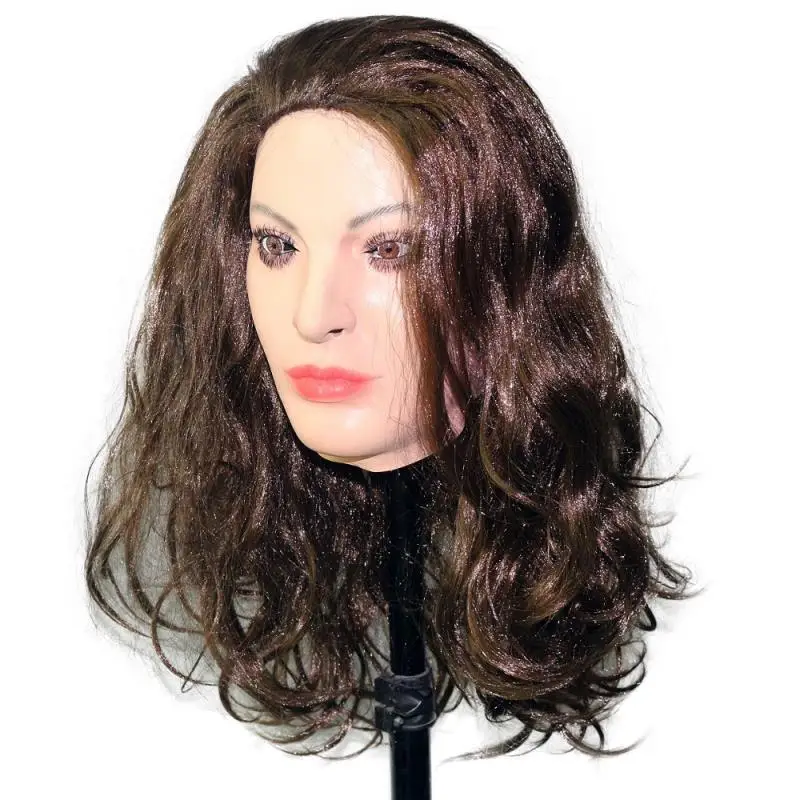

Hot High Quality Latex Mask Fetish Mask Bondage Rubber Woman Mask Realistic Halloween Party Dress Latex Crossdresser Mask
