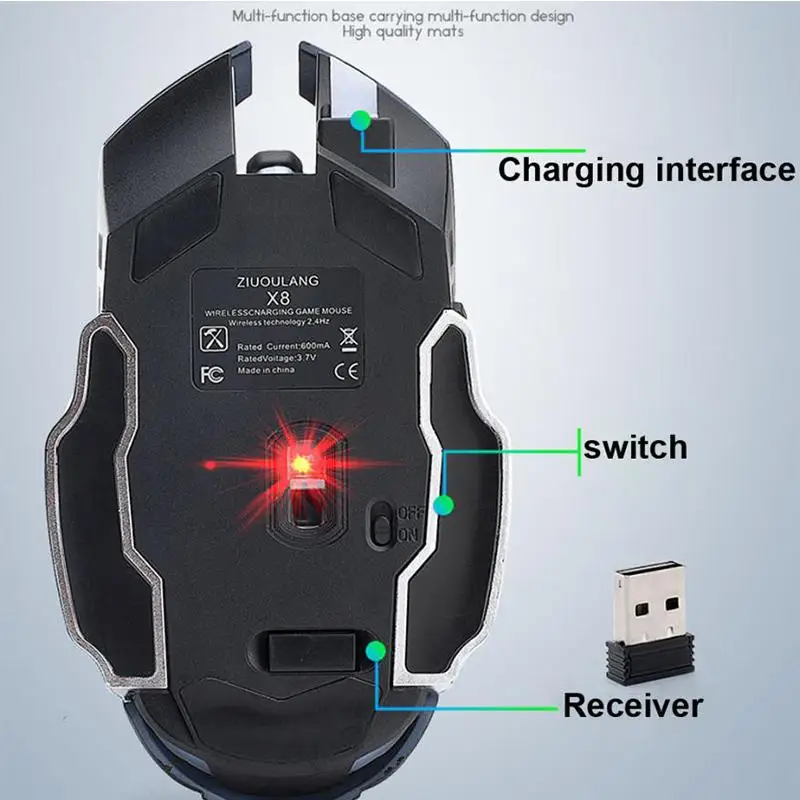 EastVita перезаряжаемая X8 беспроводная Бесшумная светодиодная подсветка USB