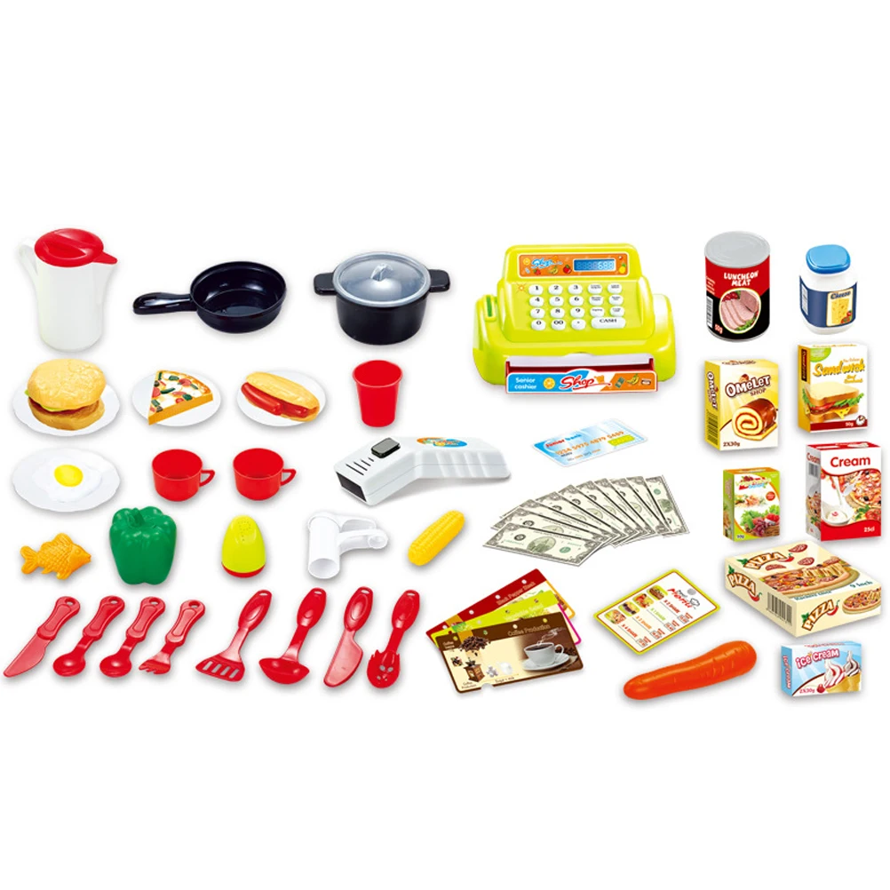 Дети кухня ролевые кулинарные игры супермаркет набор малышей Детские игрушки(красный