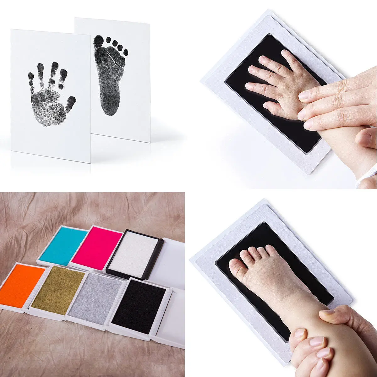 

Baby Handprint Footprint Pad Imprint Hand Inkpad Watermark Infant Souvenirs Casting Clay Non-Toxic Clean Touch Ink Pad Gift