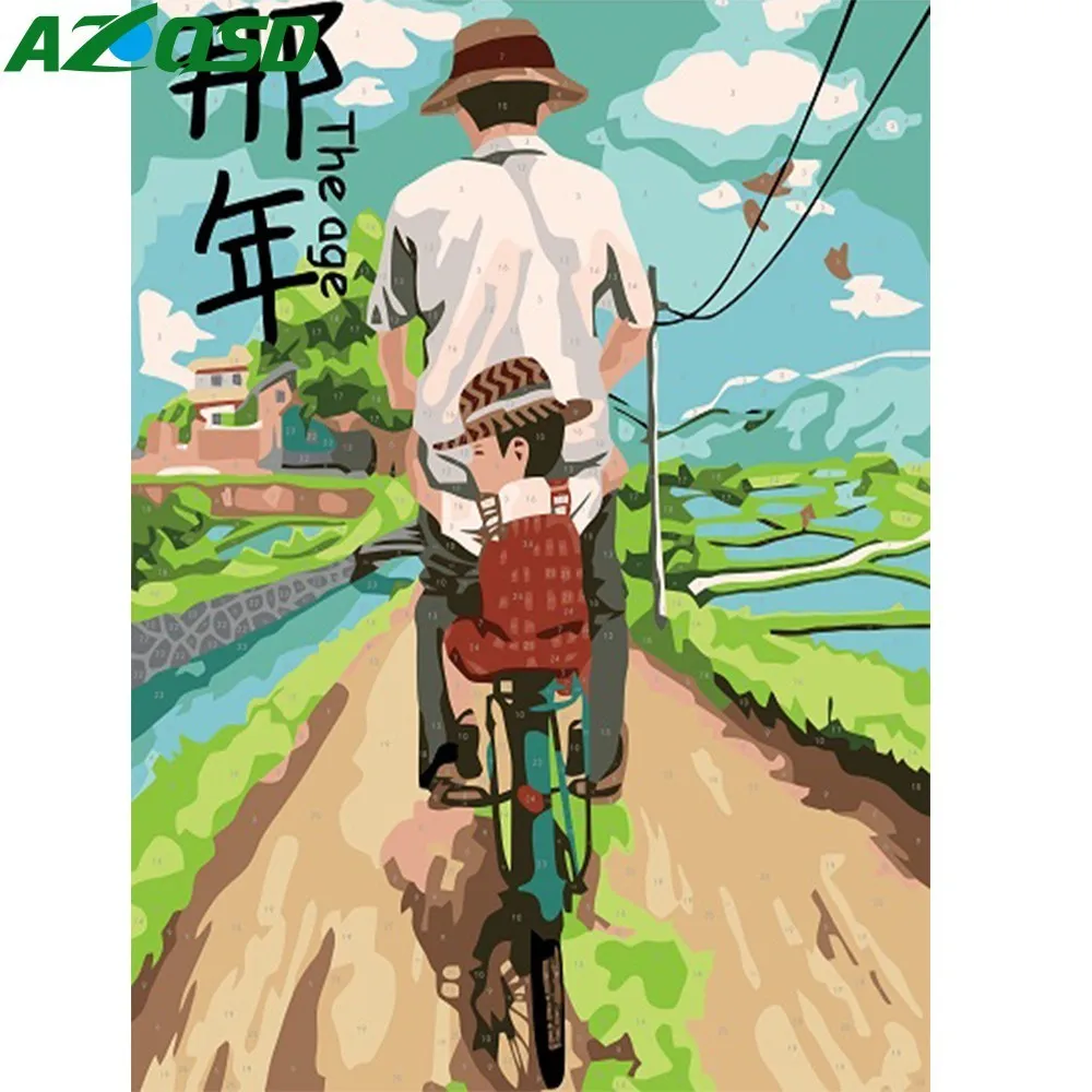 AZQSD картина маслом по номерам отец и сын картина украшение дома картина DIY Холст Картина маслом уникальный подарок SZYH6023