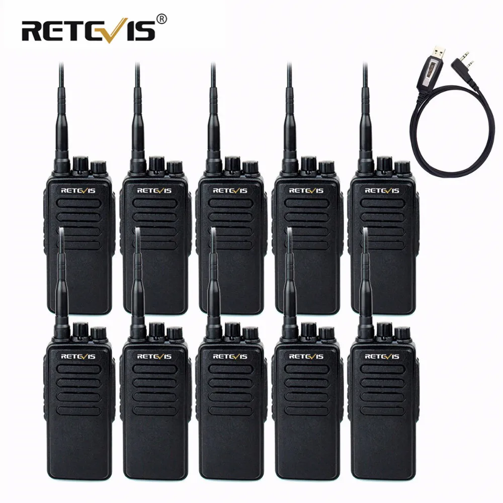 Портативная рация высокой мощности Retevis RT1 VHF (или UHF) 10 шт. 3000 мАч с наушниками