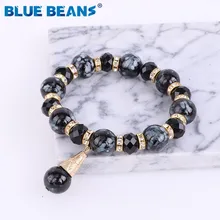 Ручной мужской женский браслет цвета смешанные заживляющие Кристаллы Камень Чакра молиться мала очаровательные ювелирные украшения в форме сердца популярные ретро стрейч