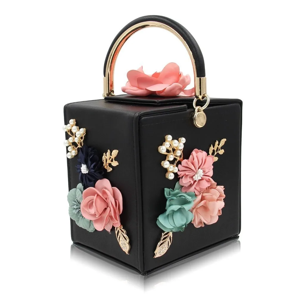 Women Evening Bag Fashion Squared Box Design Ladies Flower Handbag For Wedding Female Clutch Shoulder Messenger Bags For Women Women Evening Bag Fashion Squared Box Design Ladies Flower Handbag For Wedding Female Clutch Shoulder Messenger Bags For Women