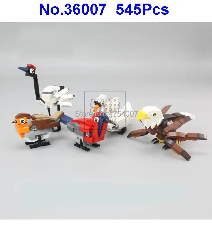 

545Pcs Creative Series The HUB Birds Building Block Compatible 4002014 Toy