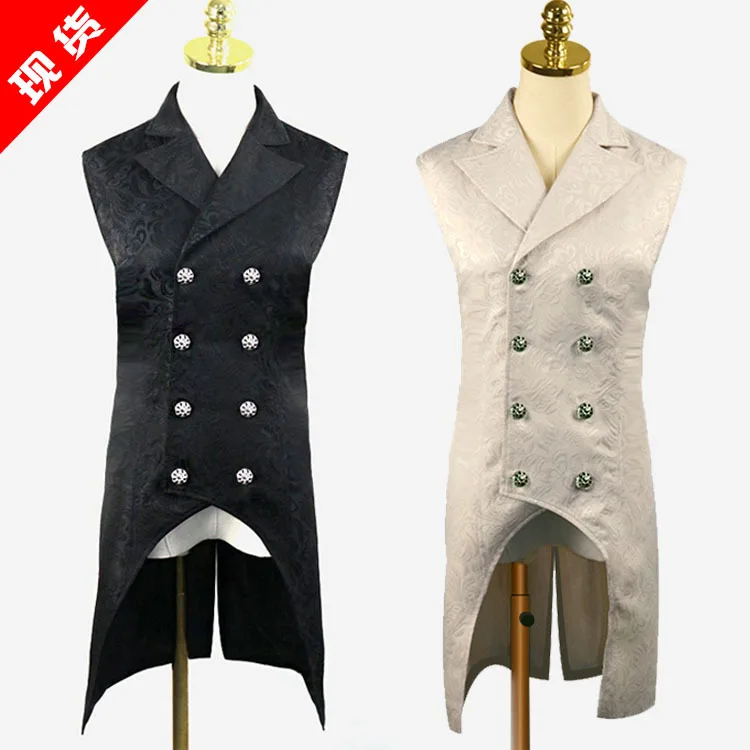 

Middle Ages Prince Steampunk Vest Steam Punk Vintage Men's Uniform Retro medieval Cosplay Costume Man Dress Tuxedo vest Jacket