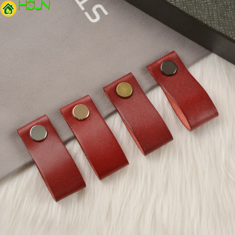 

Wine Leather Dresser Handle Knobs Drawer Knob Pulls Door Handles Black Gold Silver Gun Cabinet Knob Pulls Kitchen Hardware