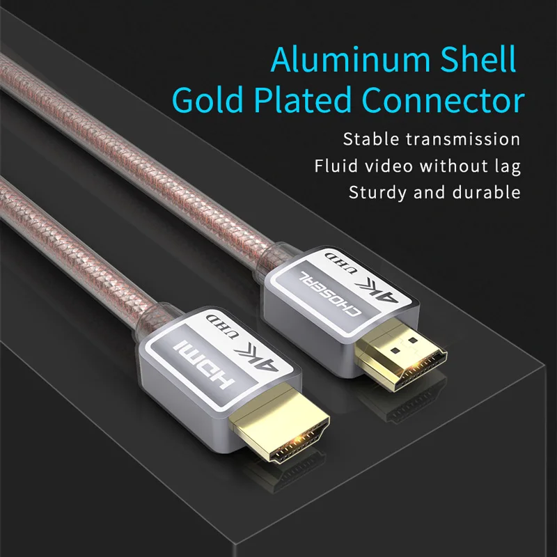 CHOSEAL HDMI كابل 2.0 3D 4 K عالية السرعة HDMI كابل ل HD TV كمبيوتر محمول LCD PS4/3 العارض الكمبيوتر HDMI 2.0 الحبل 1 M 2 M 3 M 5 M كابل