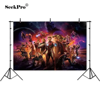 

Vinyl Backgrounds Avengers Super Hero Thanos Captain America Spider man Planet Custom Photo Studio Backdrop Polyester Banner