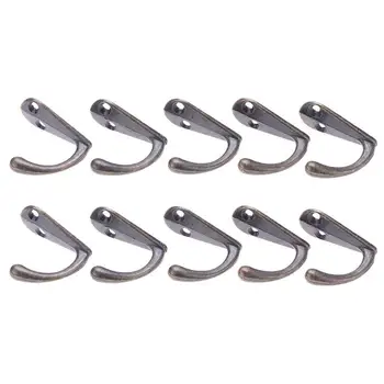 

10/20pcs Vintage Hooks Handbag Hanger Hooks Clothes Towel Hanging Hooks Closet Hanger Zinc Alloy Small Single Hook With Screws