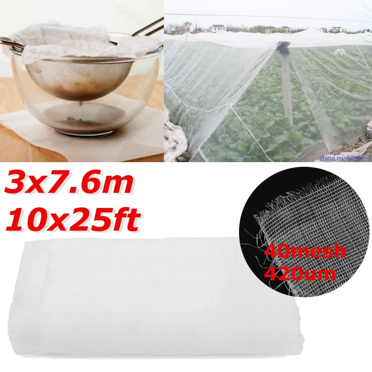 

7.6X3M Anti Bird Net Pond Netting Multifunctional Protect Orchard Garden Farm Plant Crops Fruit Tree Vegetable Greenhouse Mesh