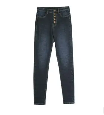 2018 оту e Invierno moda ретро джинсы alta cintura botn повседневные облегающие seoras pantalones de mezclilla