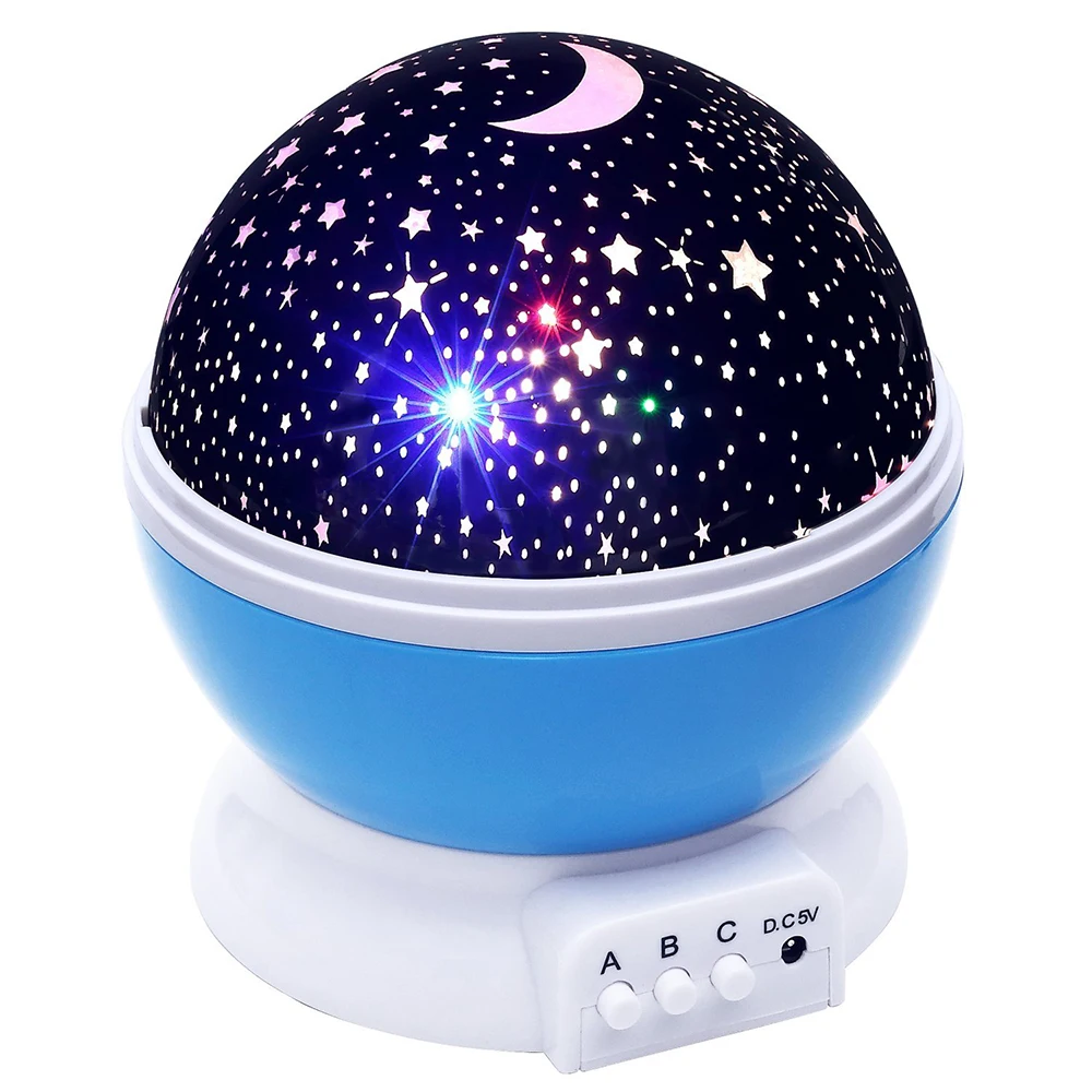 

Amazing Star Starry Sky LED Rotating Night Light Colorful Star Moon Projector Room Novelty Master Children Kids Baby Sleep Lamp